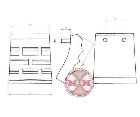 Бильная лопасть HAAS (HL) чертеж