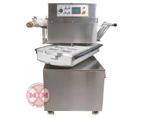 Запайщик лотков полуавтомат Hualian HVT-450R (ротационный, нерж. газ, вакуум, 4 лотка, 187*137*80) 2