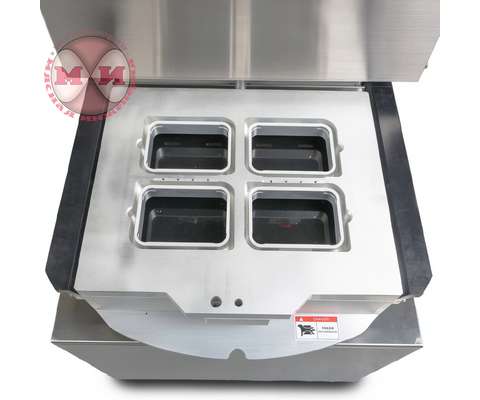 Запайщик лотков полуавтомат Hualian HVT-450R (ротационный, нерж. газ, вакуум, 4 лотка, 187*137*80) 7