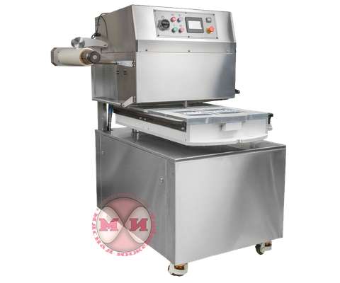 Запайщик лотков полуавтомат Hualian HVT-450R (ротационный, нерж. газ, вакуум, 4 лотка, 187*137*80)